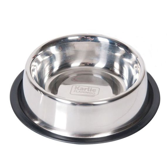 Миска для собак Flamingo Dish Rubber Rim с резиновым ободком 700 мл