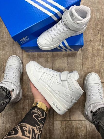 Чоловічі кросівки A-d-i-das Forum 84 High All White весна / літо / осінь 46 30 см | Зображення 4