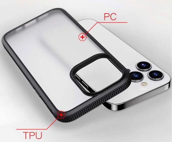 Противоударный бампер чехол Primolux Transparent для смартфона Apple iPhone 14 Pro - Black | Зображення 2