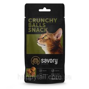 Хрумкі ласощі Savory Cats Snacks Crunchy Balls для дорослих вибагливих котів, кульки з котячою м’ятою, 60 г
