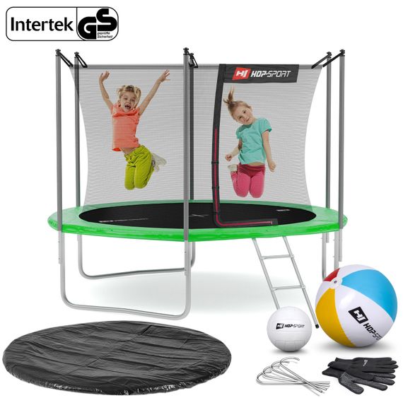 Батут Hop-Sport 10ft (305см) зелений з внутрішньою сіткою | Зображення 1