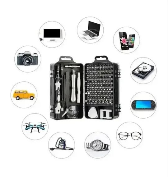 Набор отверток UKC 115 в 1 для ремонта электроники в боксе | Зображення 2