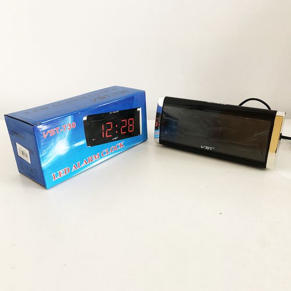 Электронные Часы VST-730-4 green, цифровые настольные сетевые часы, led alarm clock с будильником | Зображення 2