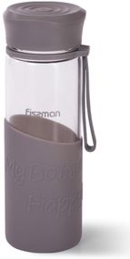 Пляшка спортивна Fissman Sport Line 500мл, скляна, сіра