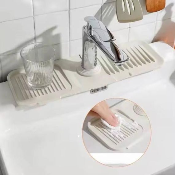 Килимок бризковик на кран Drain mat LY-692 Білий