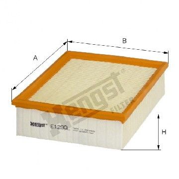 Фильтр воздушный Renault Espace 3.0 dCi 02- / 3.5 i 02- / Laguna 2.9 i 01-07, Hengst, E1290L,