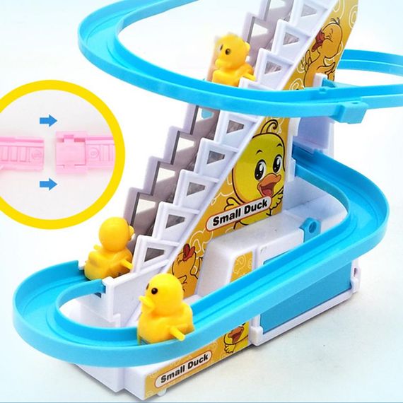 Игровой центр горка-трек с подъемником Small-Duck интерактивная игрушка скользящие утки с музыкой | Зображення 4