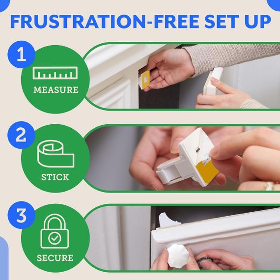 Магнитные замки для детской защиты набор 20 шт + 3 ключа, для шкафа, ящиков, без сверления, замок-блокиратор | Зображення 4