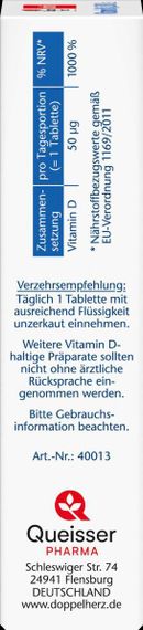 Вітаміни Доппельгерц Вітамін D3 2000 м.о. Doppelherz Vitamin D3 2000 I. E., 60 шт. | Зображення 1