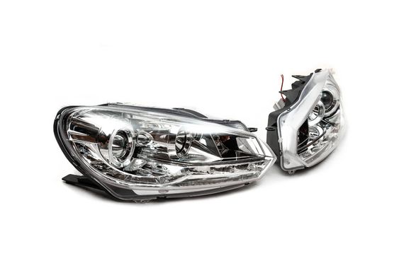 Передние фары Silver (2 шт, LED) для Volkswagen Golf 6 | Зображення 2