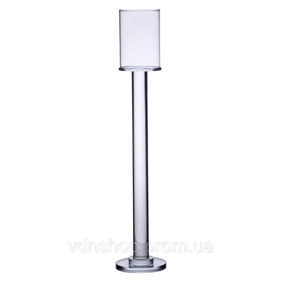 Підсвічник келих скляний на високій ніжці 8×40.5 см декоративний прозорий HP-4-45L