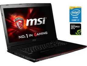 Ігровий ноутбук MSI GP62 / 15.6" (1920x1080) TN / Intel Core i7-7700HQ (4 (8) ядра по 2.8 - 3.8 GHz) / 16 GB DDR4 / 128 GB SSD M.2 + 1000 GB HDD / nVidia GeForce GTX 1060, 3 GB GDDR5, 192-bit / WebCam / Win 11 б/в