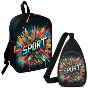 Набір Sport 2 в 1: дитячий рюкзак + сумка-слінг , для хлопчика та дівчинки 7–9 років (6108)