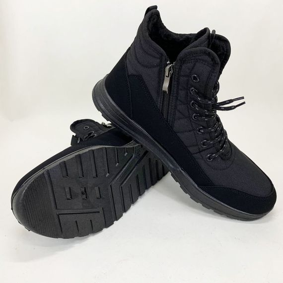 Черевики чоловічі утеплені 41р 27см Високі кросівки термо, Черевики кросівки хутро | Зображення 4