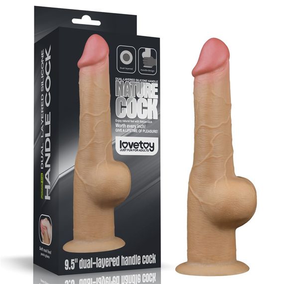 Реалистичный силиконовый фаллоимитатор 9.5'' DUAL LAYERED Sex Aura | Зображення 1