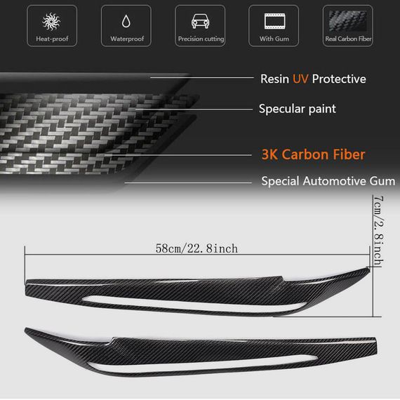Реснички на Фары Карбон V1 для BMW X6 F-16 2014-2019 гг | Зображення 4
