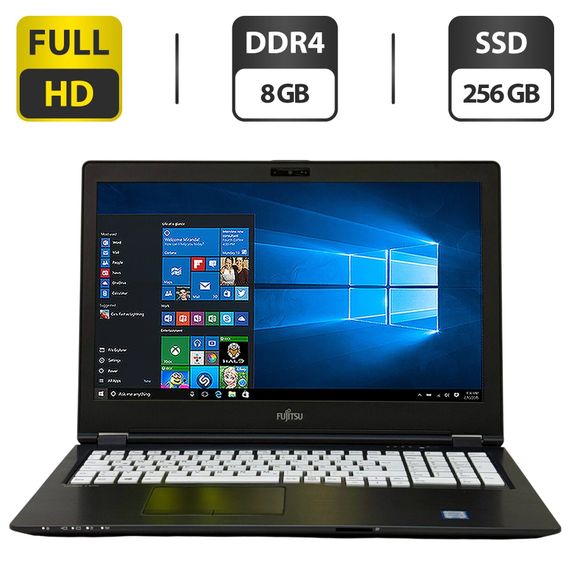 Ноутбук Fujitsu Lifebook U757 / 15.6" (1920x1080) IPS / Intel Core i5-6200U (2 (4) ядра по 2.3 - 2.8 GHz) / 8 GB DDR4 / 256 GB SSD / Intel HD Graphics 520 / WebCam / 3G / Windows 10 Pro б/у