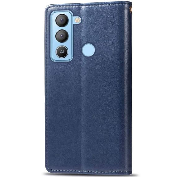 Шкіряний чохол-книжка GETMAN Gallant (PU) для TECNO Pop 5 LTE Штучна шкіра, Слот для візитки, Синій | Зображення 1