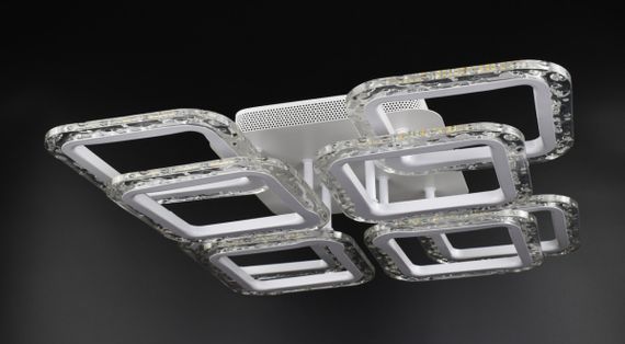 Люстра світлодіодна стельова LED світильник для квартири на стелю лед з пультом 26091 Білий 11х46х46 см.
