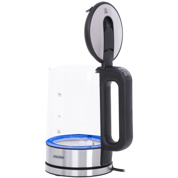 Електрочайник Mesko MS 1301 black 1850-2200Вт/ 1.7л/ скло/ встановлення температури | Зображення 1