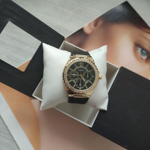 Жіночий годинник Guess black/gold | Зображення 1