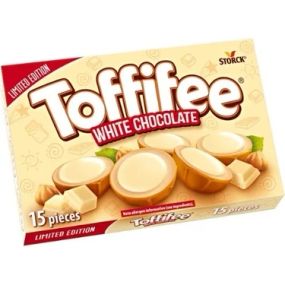 Цукерки шоколадно карамельні в коробці Toffifee White, 125 г, Німеччина, Цукерки шоколадні з цілим фундуком