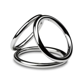 Потрійне ерекційне кільце Sinner Gear Unbendable – Triad Chamber Metal Cock and Ball Ring – Large Sex Aura