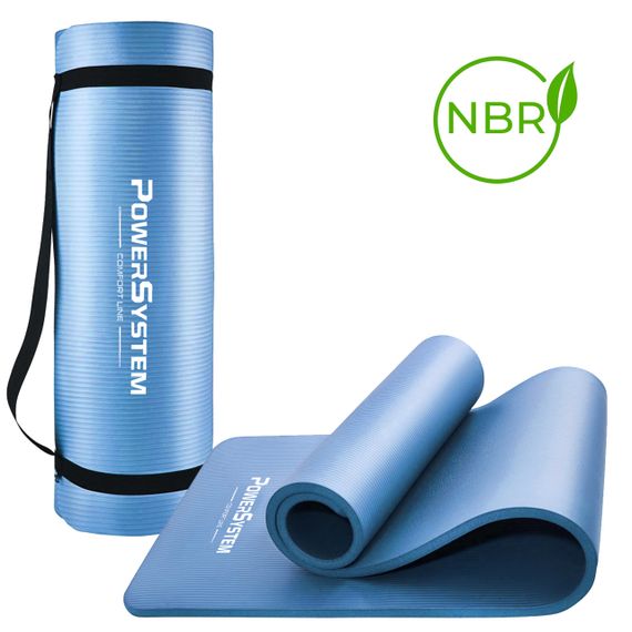 Килимок для йоги та фітнесу Power System PS-4017 NBR Fitness Yoga Mat Plus Blue (180х61х1)