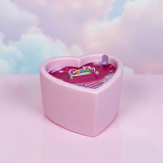 Масажна свічка з ароматом жуйки Candy Bubble Gum у формі серця, 70 мл Sex Aura | Зображення 9