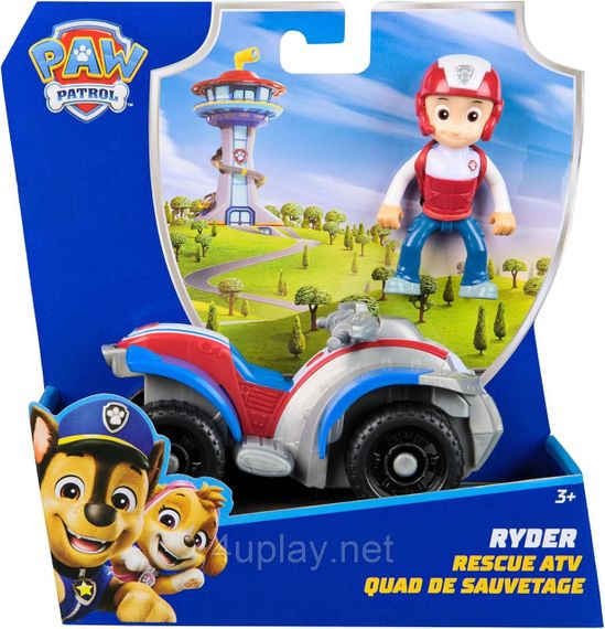 Щенячий патруль Спасательный квадроцикл и фигурка Райдер Paw Patrol Ryder's Rescue ATV Vehicle with Figure | Зображення 1