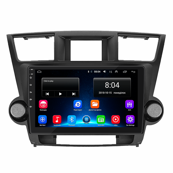 Штатна магнітола 10" Lesko для Toyota Highlander II (U40) 2007-2010 2/32Gb/ Wi-Fi GPS Optima Тойота