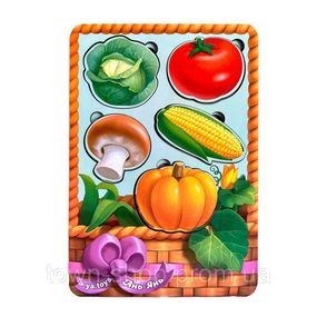 Настольная развивающая игра "Корзина с овощами-2" Ubumblebees (ПСФ043) PSF043 сортер-вкладыш