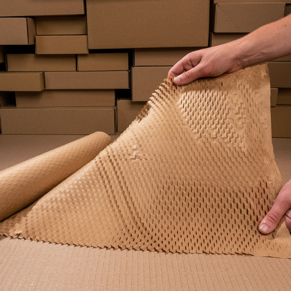 Cотовая крафт-бумага PaperPack, рулон - 42 см х 100 м, коричневая | Зображення 5