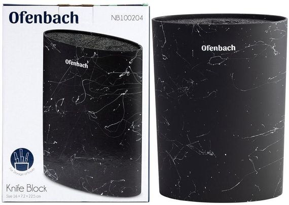 Підставка-колода Ofenbach Black Marble для кухонних ножів і ножиць 16х7х22.5см, овальна | Зображення 4