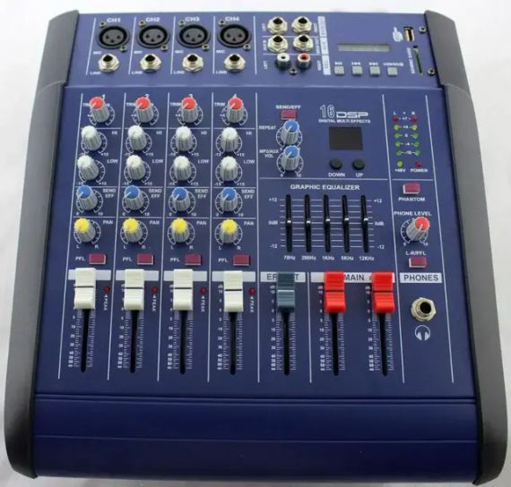 Звуковий пульт мікшерний  MX 4200D-2A аудіокшер звуковий пульт мікшерний 4-канальний підсилювач