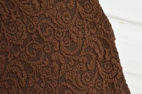 Жаккардовый чехол на угловой диван без юбки Коричневый | Зображення 1