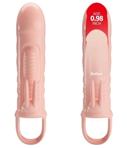 Подовжувальна насадка з вібростимуляцією (на 2,5 см) PRETTY LOVE — PENIS SLEEVE Sloane Sex Aura | Зображення 3