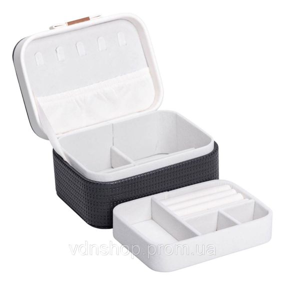 Шкатулка для украшений из эко кожи 15.5×11.5×8.5 органайзер для ювелирных изделий HP-5-37B | Зображення 1