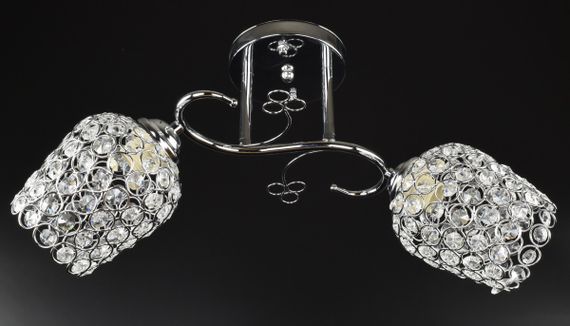 Люстра стельова на 2 лампочки 25117 Хром 24х20х48 см.