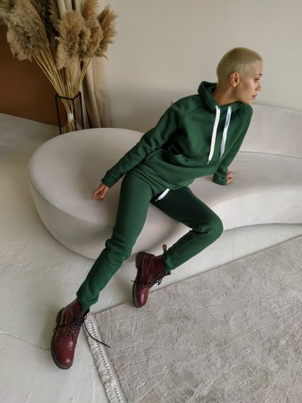 Жіночий теплий спортивний костюм Alex колір хакі р.XL 441310 | Зображення 2