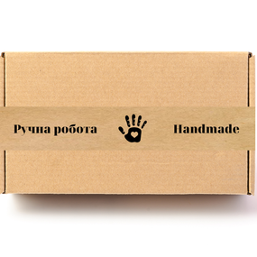 Скотч этикетка крафт "Ручна робота / Handmade", 50х294 мм (100 шт/рулон) с принтом, самоклеющаяся Viskom