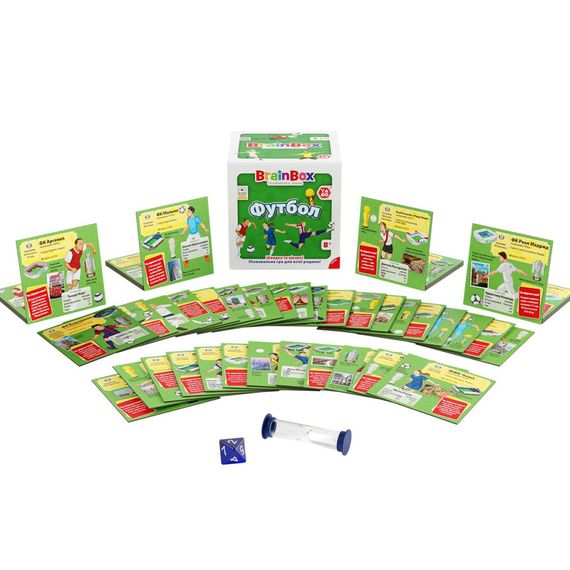 Карточная игра Brainbox "Футбол" Yago BZZBRFB02UA 55 карточек 1 игральный кубик | Зображення 4