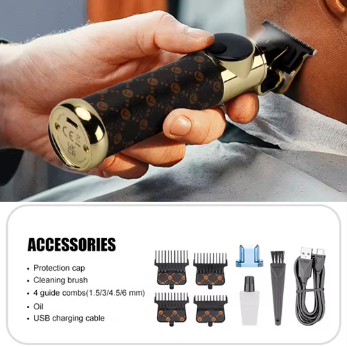 Триммер аккумуляторный VGR V-942 BROWN, 4 насадки, LED дисплей | Зображення 2