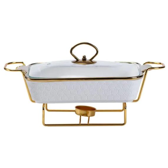 Мармит фарфоровый на 1 литр на металической подставке HP1013