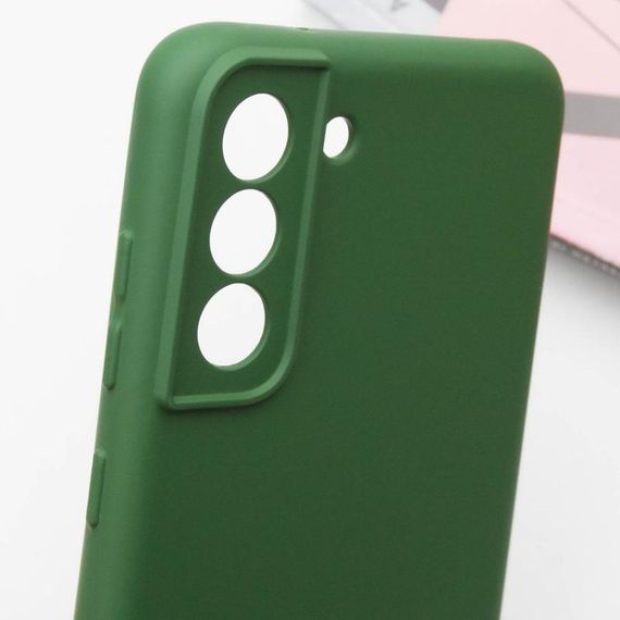 Чехол TPU GETMAN Liquid Silk Full Camera для Samsung Galaxy S21 Зеленый / Dark green | Зображення 4