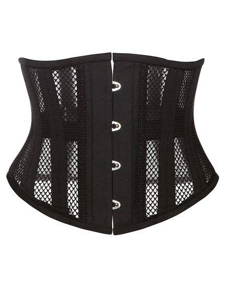 Корсет із сітки Star Night Steel Bones Grid Corsets з гачками і шнурівкою, чорний, XL (без коробки) | Зображення 4