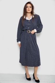 Костюм жіночий класичний у горох, колір синьо-білий, 167R3001