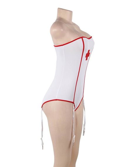 Сексуальний костюм медсестри Star Night з відкритими плечима, білий Sex Aura | Зображення 2