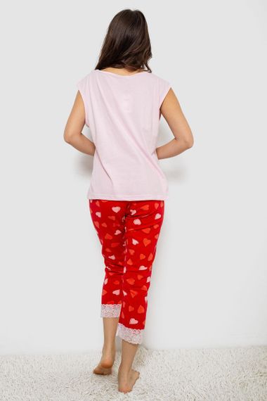 Пижама женская с принтом  -уценка, цвет розовый, 243R1602-010-U-29 | Зображення 3