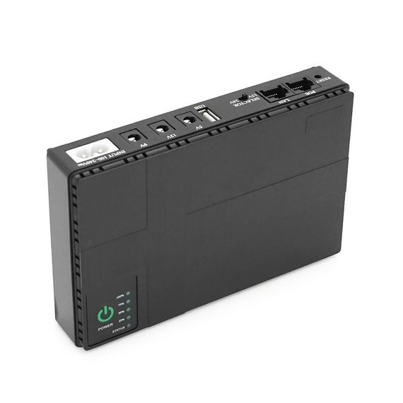 ДБЖ UPS-36W DC1036P для роутерів/комутаторів/PON/POE-430, 5/9/12V, 1A/2А, 10400мAh, Black, BOX